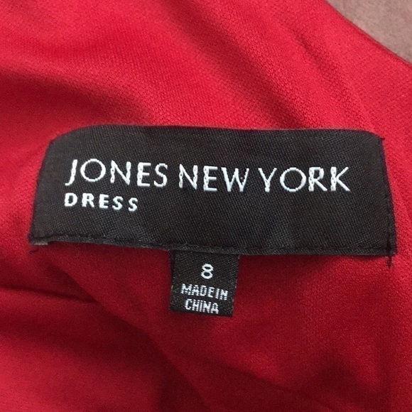 Jones New York Midi Dress in Ruby Red Size 8 - Picture 6 of 8
